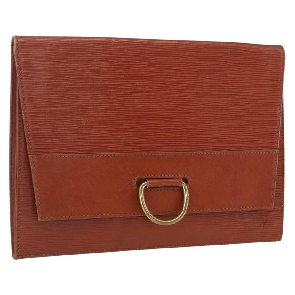 LOUIS VUITTON Epi Jena Clutch Bag Brown M52723 LV Auth 160441